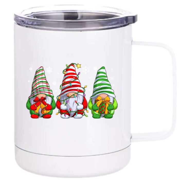 Gnomes Merry Christmas Pajama Gift Front & Back 12oz Stainless Steel Tumbler Cup