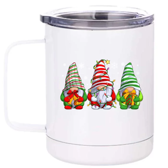 Gnomes Merry Christmas Pajama Gift Front & Back 12oz Stainless Steel Tumbler Cup