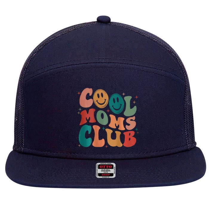 Groovy Mama Cool Moms Club Funny Women Cool Mom (On Back) 7 Panel Mesh Trucker Snapback Hat