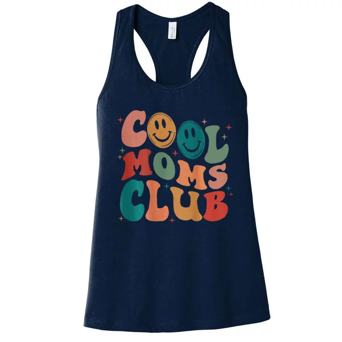 Groovy Mama Cool Moms Club Funny Women Cool Mom (On Back) Women's Racerback Tank