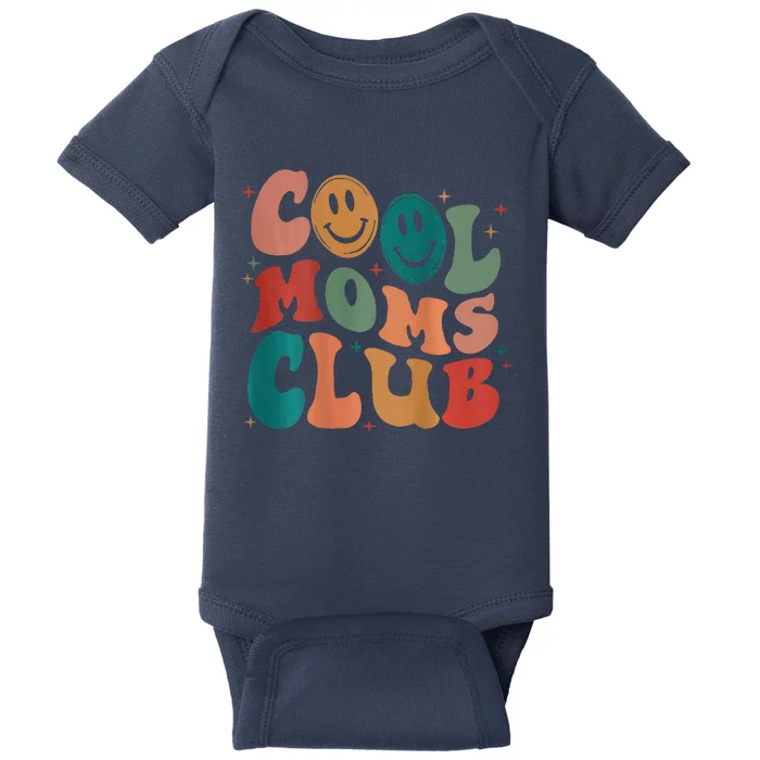 Groovy Mama Cool Moms Club Funny Women Cool Mom (On Back) Baby Bodysuit