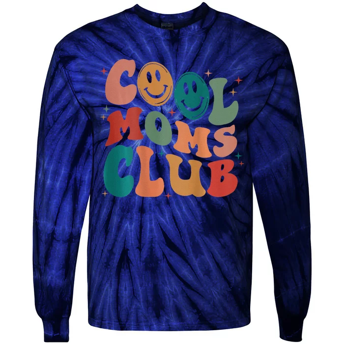 Groovy Mama Cool Moms Club Funny Women Cool Mom (On Back) Tie-Dye Long Sleeve Shirt