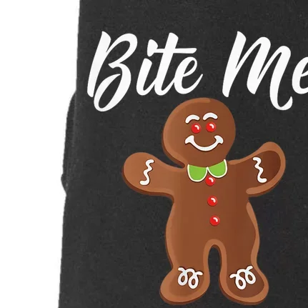 Gingerbread Man Christmas Bite Me Humorous Holiday Shirt Doggie 3-End Fleece Hoodie