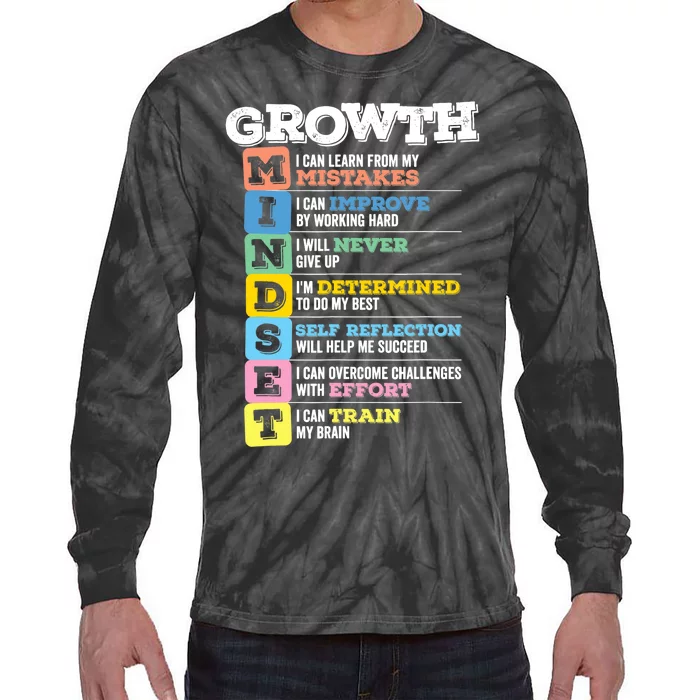 Growth Mindset Classroom Brain Motivation Entrepreneur Tie-Dye Long Sleeve Shirt