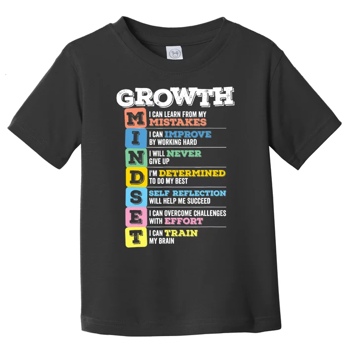 Growth Mindset Classroom Brain Motivation Entrepreneur Toddler T-Shirt