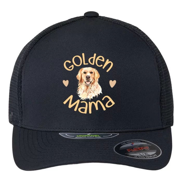 Golden Mama Cute Golden Retriever Dog Mom Pet Flexfit Unipanel Trucker Cap