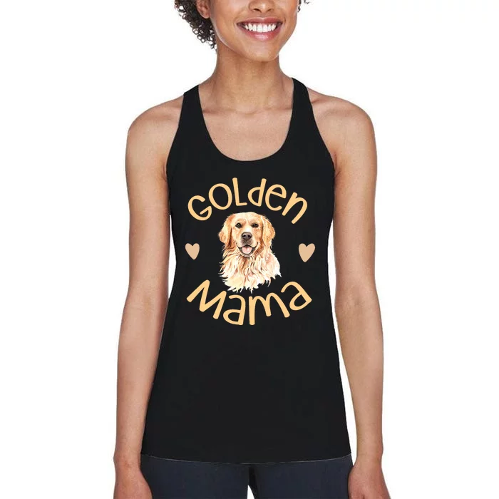 Golden Mama Cute Golden Retriever Dog Mom Pet Women's Racerback Tank