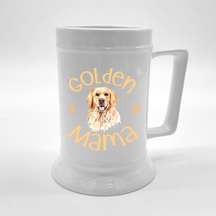 Golden Mama Cute Golden Retriever Dog Mom Pet Front & Back Beer Stein