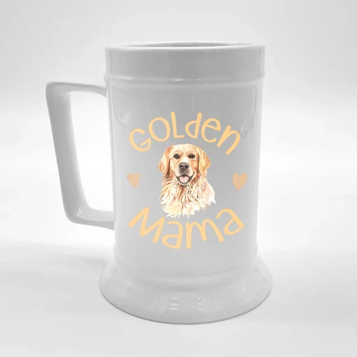 Golden Mama Cute Golden Retriever Dog Mom Pet Front & Back Beer Stein