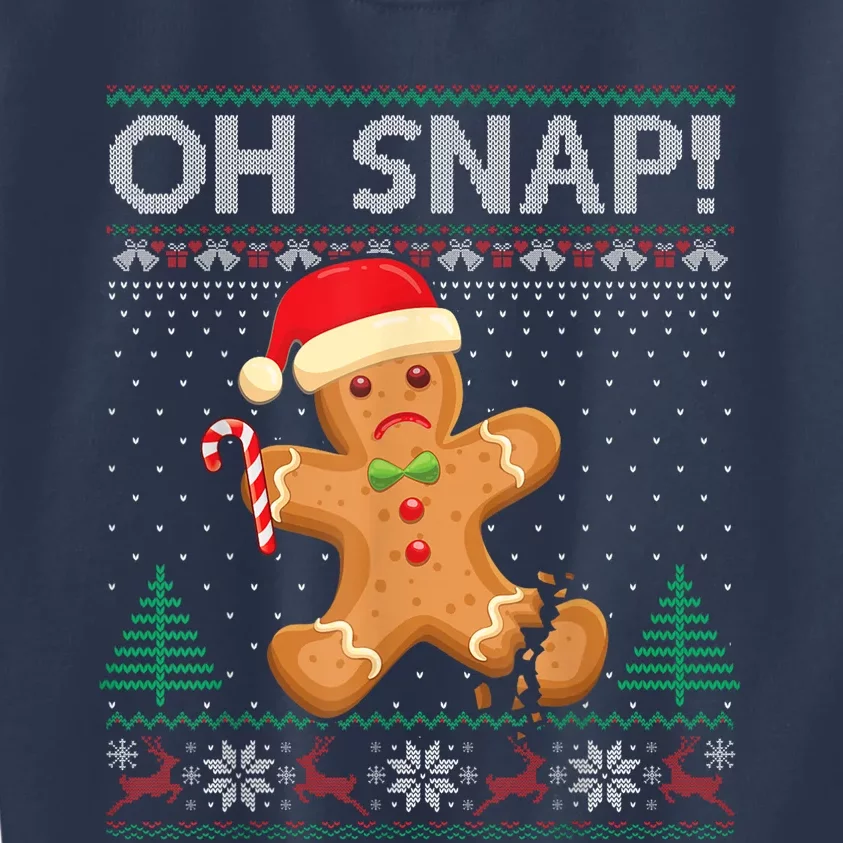 Gingerbread Man Cookie Ugly Sweater Oh Snap Christmas Kids Sweatshirt