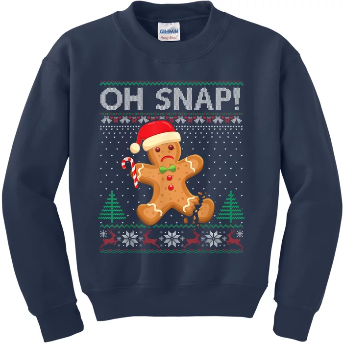 Gingerbread Man Cookie Ugly Sweater Oh Snap Christmas Kids Sweatshirt