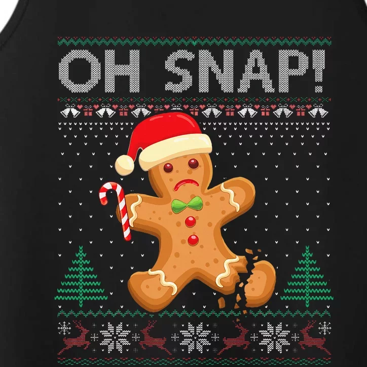 Gingerbread Man Cookie Ugly Sweater Oh Snap Christmas Performance Tank