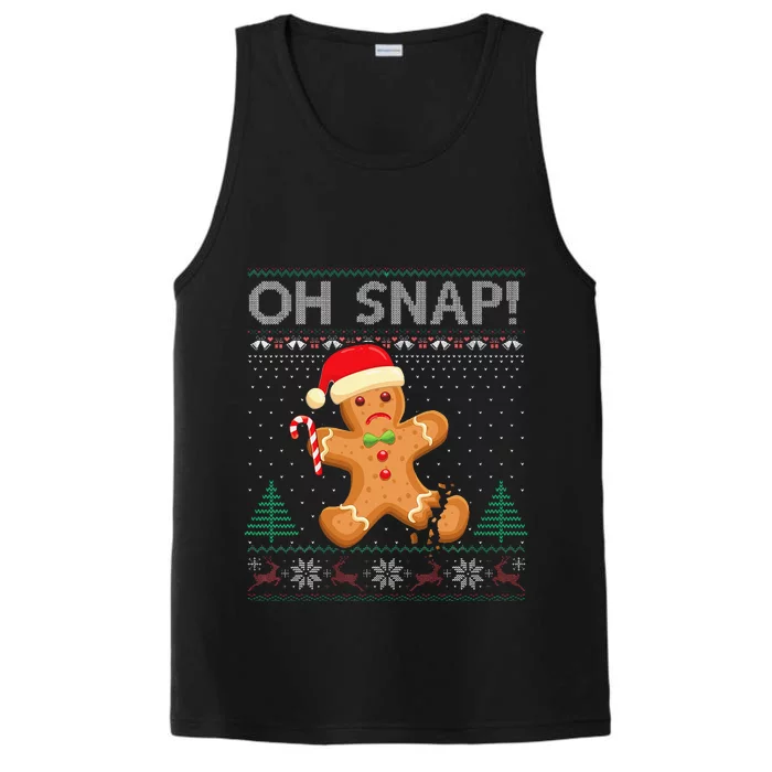 Gingerbread Man Cookie Ugly Sweater Oh Snap Christmas Performance Tank