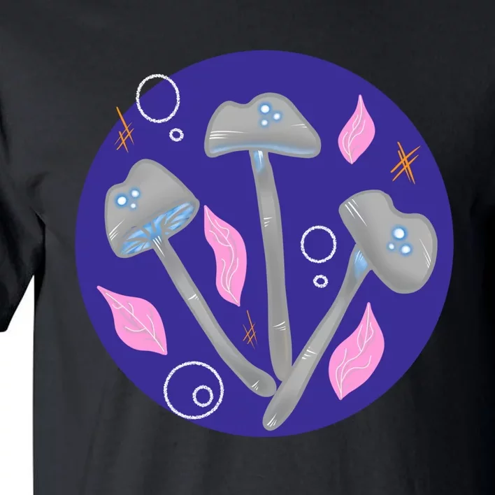 Grey Mushrooms Clipart Illustration Tall T-Shirt