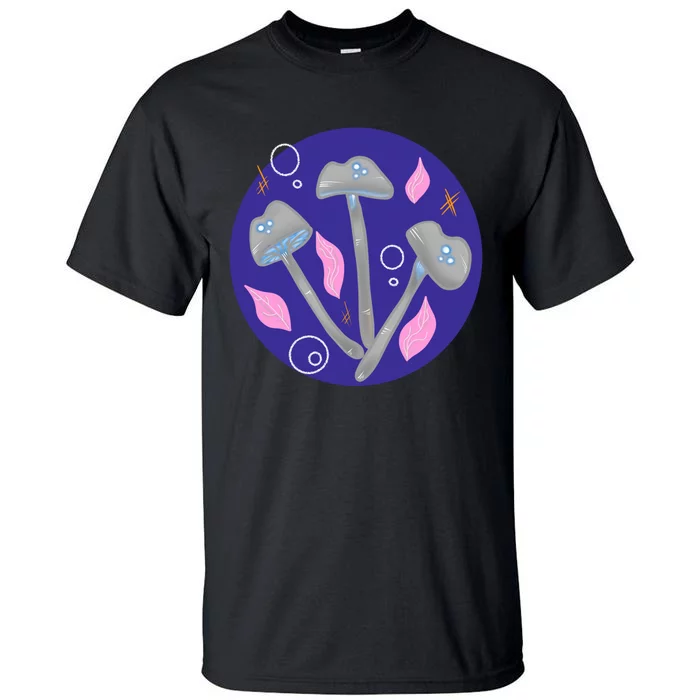 Grey Mushrooms Clipart Illustration Tall T-Shirt