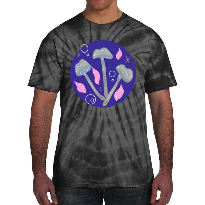 Grey Mushrooms Clipart Illustration Tie-Dye T-Shirt