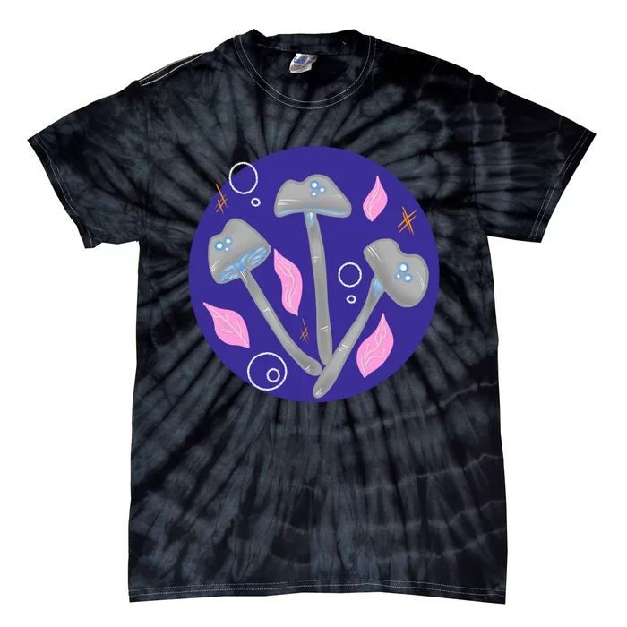 Grey Mushrooms Clipart Illustration Tie-Dye T-Shirt