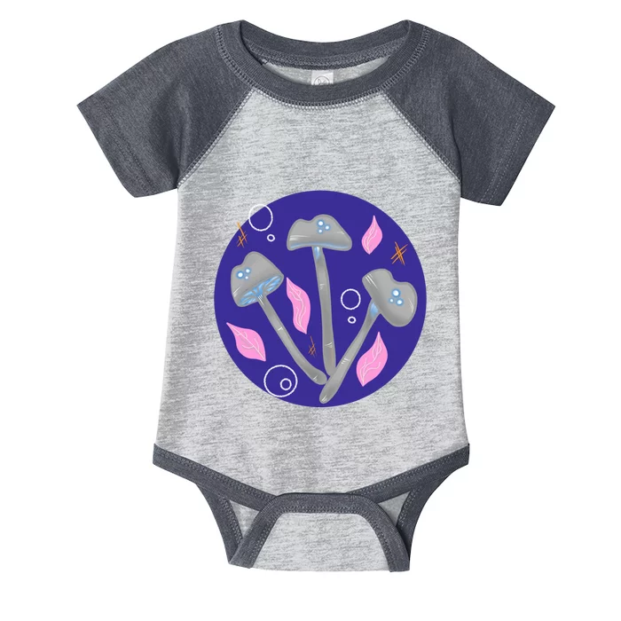 Grey Mushrooms Clipart Illustration Infant Baby Jersey Bodysuit