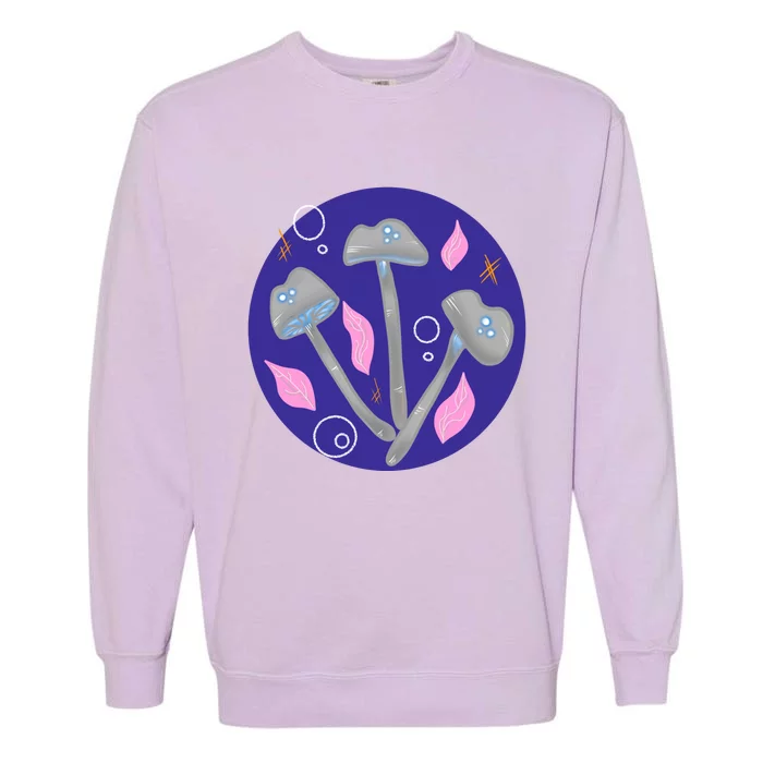 Grey Mushrooms Clipart Illustration Garment-Dyed Sweatshirt