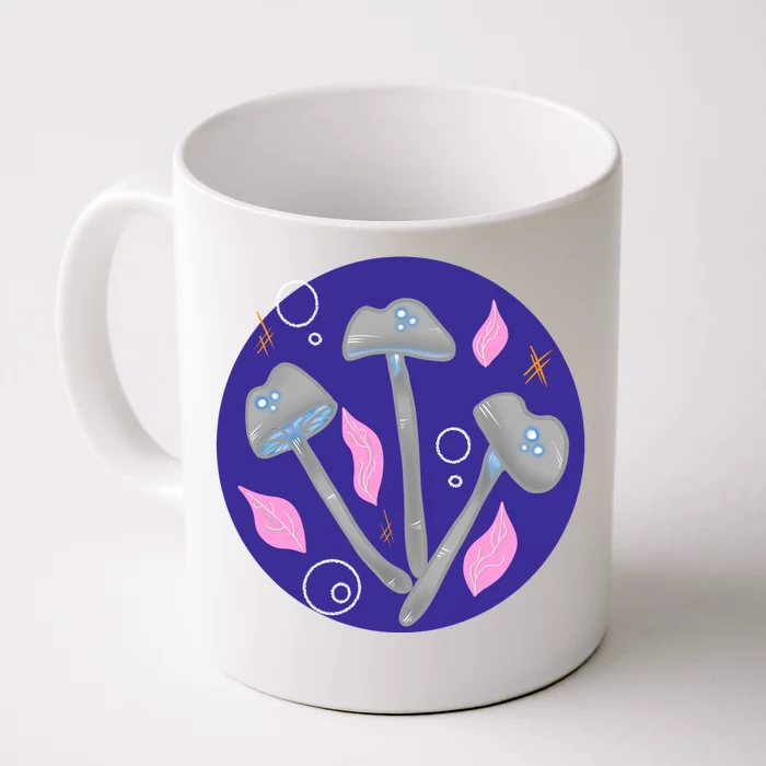 Grey Mushrooms Clipart Illustration Front & Back Coffee Mug