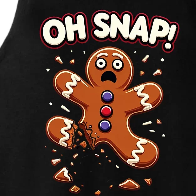 Gingerbread Man Cookie Oh Snap Funny Christmas Ladies Tri-Blend Wicking Tank