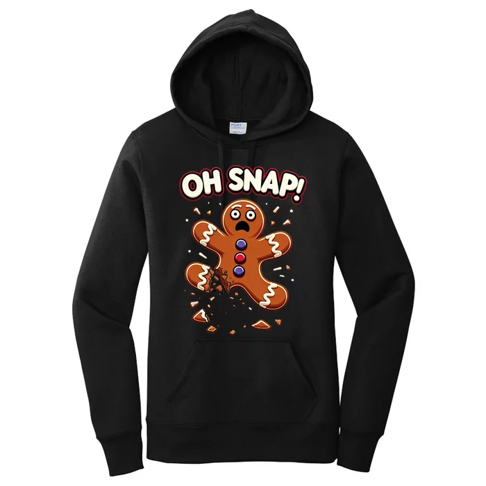 Gingerbread Man Cookie Oh Snap Funny Christmas Women's Pullover Hoodie