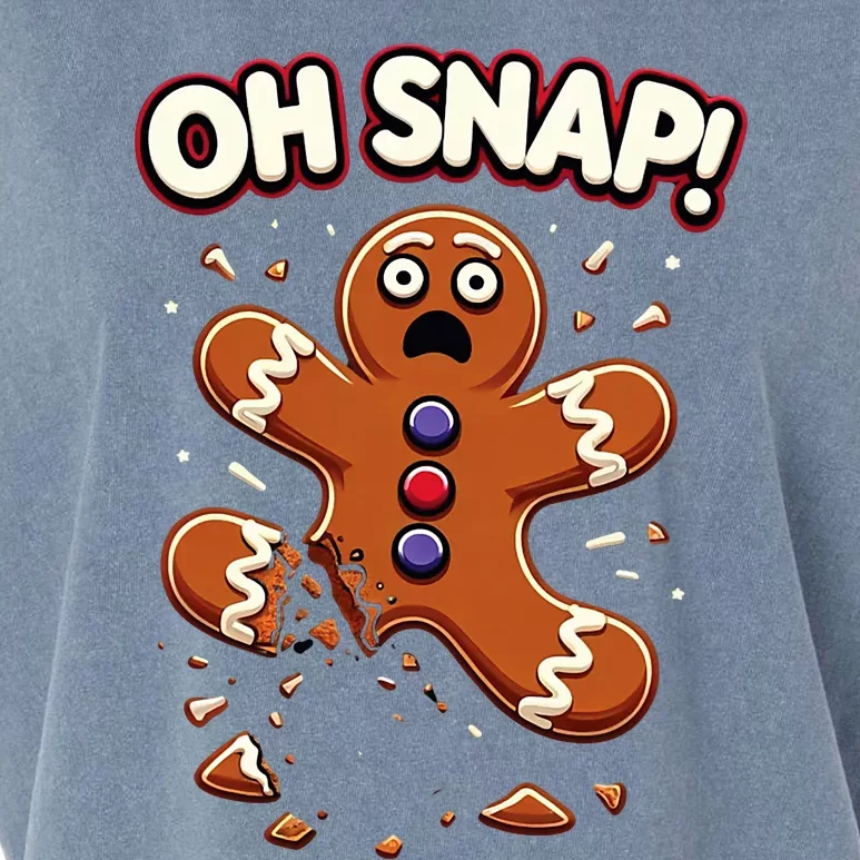 Gingerbread Man Cookie Oh Snap Funny Christmas Garment-Dyed Women's Muscle Tee