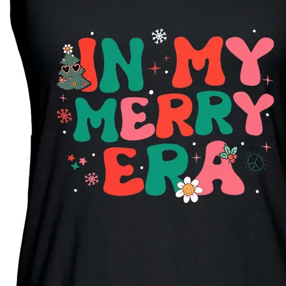 groovy merry christmas Xmas Holiday Christmas santa Ladies Essential Flowy Tank