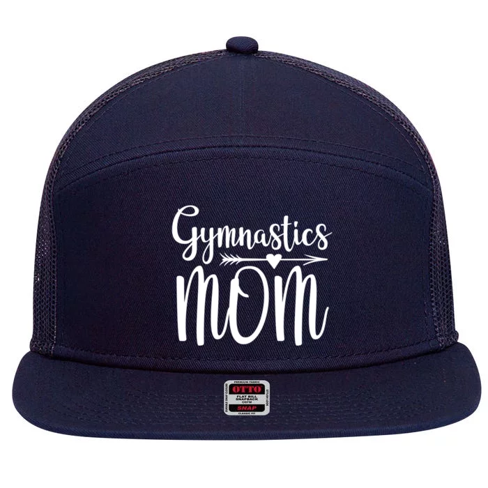 Gymnastics Mom Cute Gymnast Parent Funny Gift 7 Panel Mesh Trucker Snapback Hat