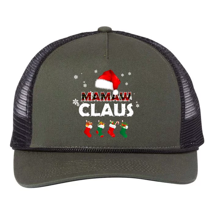 Grandma Mamaw Claus Santa Hat Funny Christmas Pajama Gift Retro Rope Trucker Hat Cap