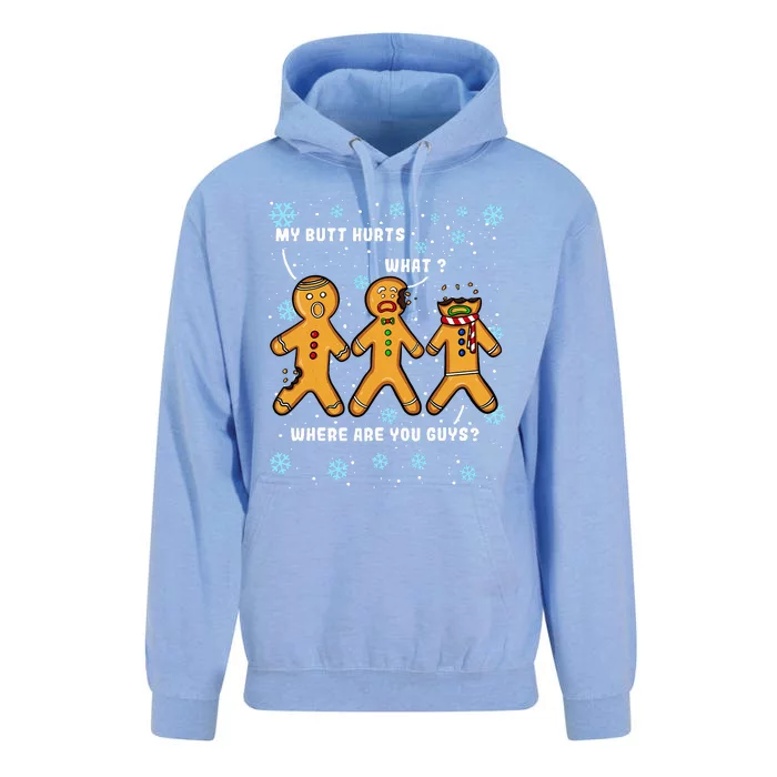 Gingerbread Man Cookie My Butt Hurts Funny Christmas Unisex Surf Hoodie