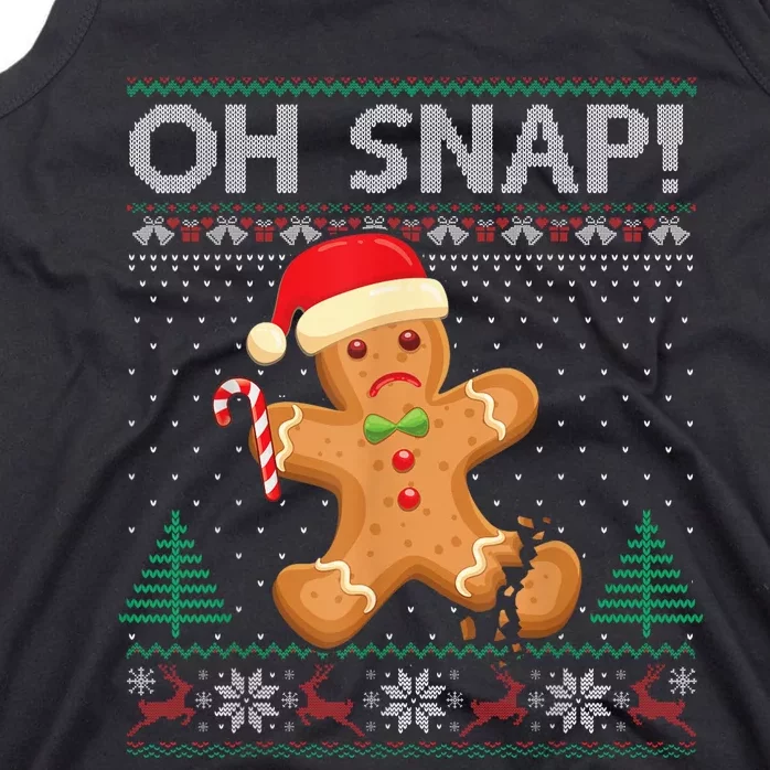 Gingerbread Man Cookie Ugly Sweater Oh Snap Christmas Tank Top