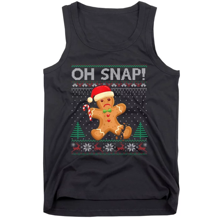 Gingerbread Man Cookie Ugly Sweater Oh Snap Christmas Tank Top