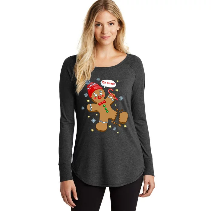 Gingerbread Man Cookie Xmas Oh Snap Funny Cute Christmas Women's Perfect Tri Tunic Long Sleeve Shirt