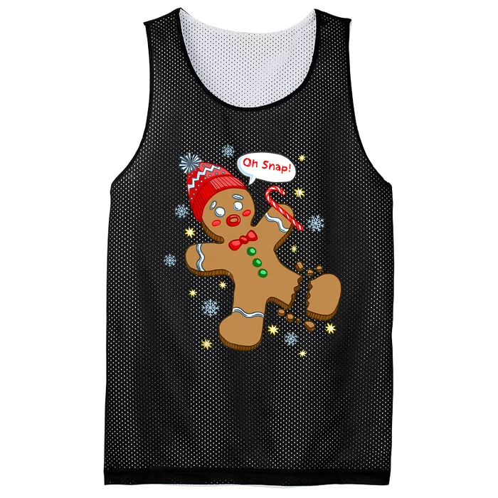 Gingerbread Man Cookie Xmas Oh Snap Funny Cute Christmas Mesh Reversible Basketball Jersey Tank