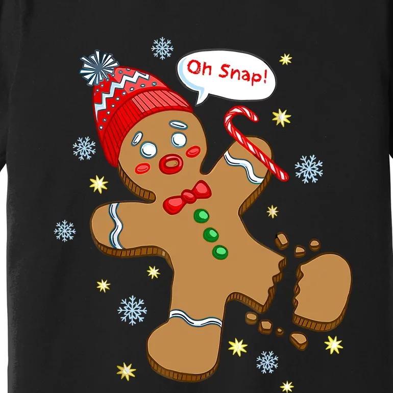 Gingerbread Man Cookie Xmas Oh Snap Funny Cute Christmas Premium T-Shirt