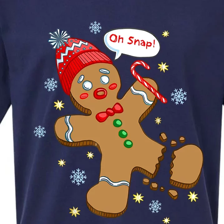 Gingerbread Man Cookie Xmas Oh Snap Funny Cute Christmas Sueded Cloud Jersey T-Shirt