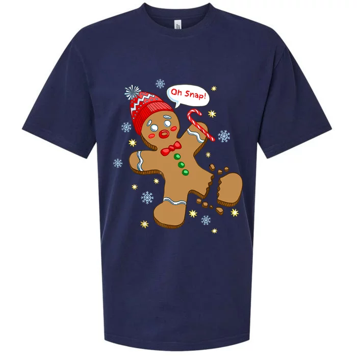 Gingerbread Man Cookie Xmas Oh Snap Funny Cute Christmas Sueded Cloud Jersey T-Shirt