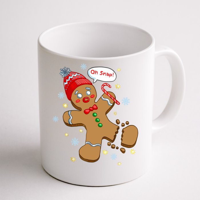 Gingerbread Man Cookie Xmas Oh Snap Funny Cute Christmas Front & Back Coffee Mug