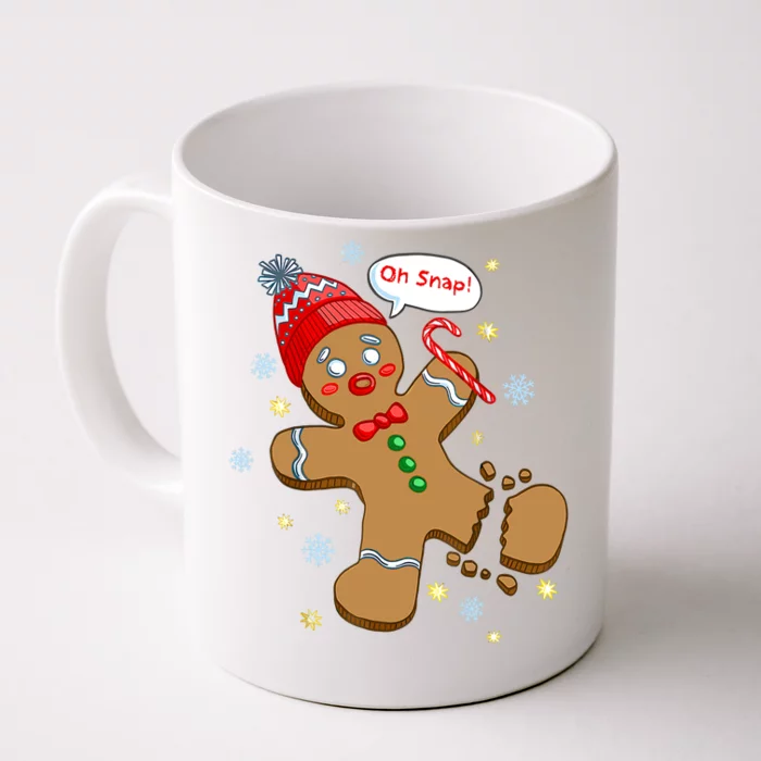 Gingerbread Man Cookie Xmas Oh Snap Funny Cute Christmas Front & Back Coffee Mug