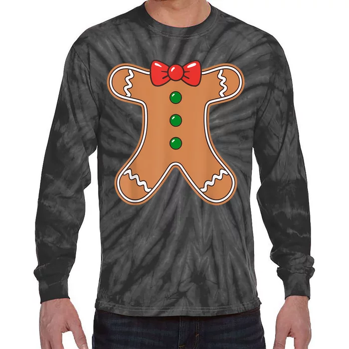 Gingerbread Man Cookie Costume Tie-Dye Long Sleeve Shirt