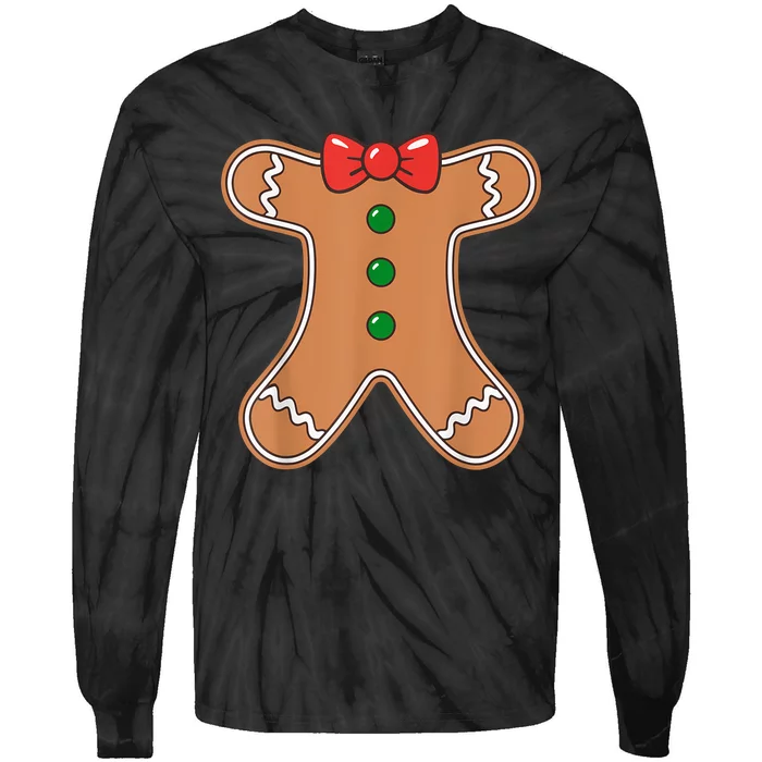 Gingerbread Man Cookie Costume Tie-Dye Long Sleeve Shirt