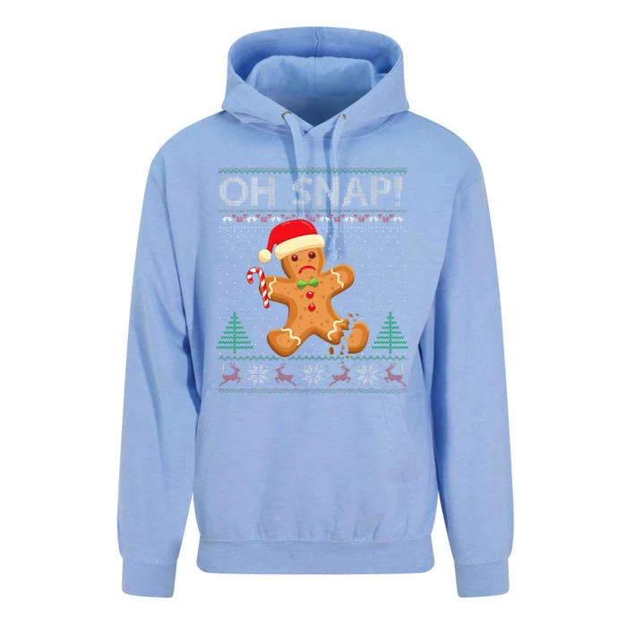 Gingerbread Man Cookie Ugly Sweater Oh Snap Christmas Unisex Surf Hoodie