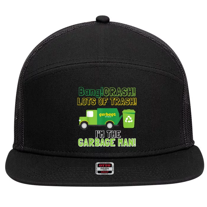 Garbage Man Costume Garbage Trucks Adults Kids & Toddlers 7 Panel Mesh Trucker Snapback Hat