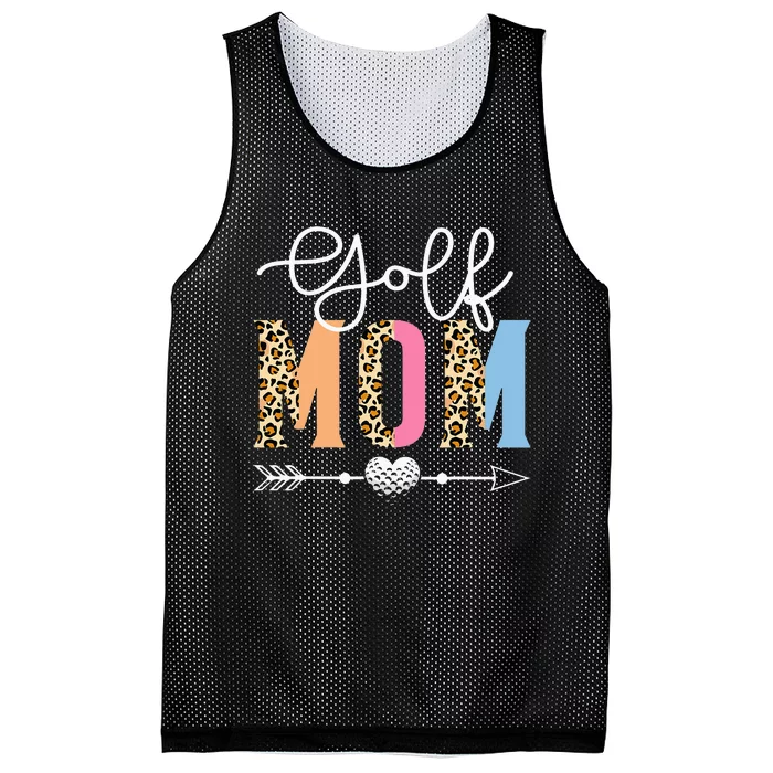 Golf Mom Cute Golf Game Mother's Day Leopard Mesh Reversible Basketball Jersey Tank