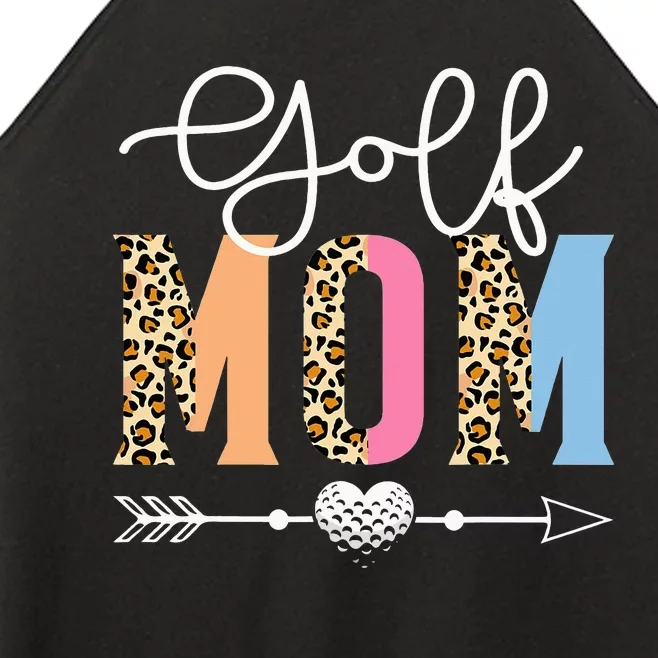 Golf Mom Cute Golf Game Mother's Day Leopard Women’s Perfect Tri Rocker Tank