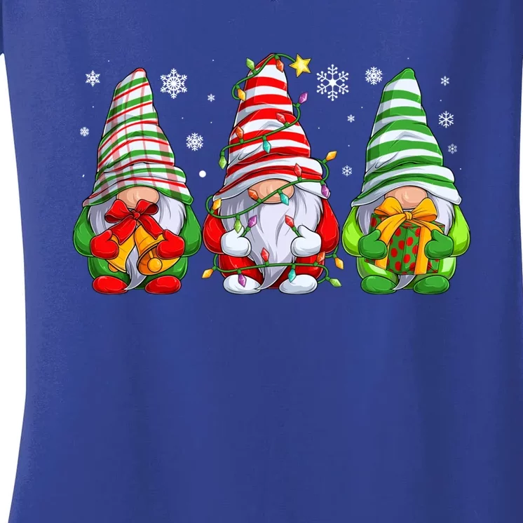 Gnomes Merry Christmas Pajama Great Gift Women's V-Neck T-Shirt