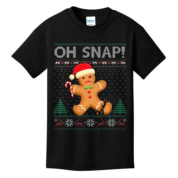 Gingerbread Man Cookie Ugly Sweater Oh Snap Xmas Kids T-Shirt