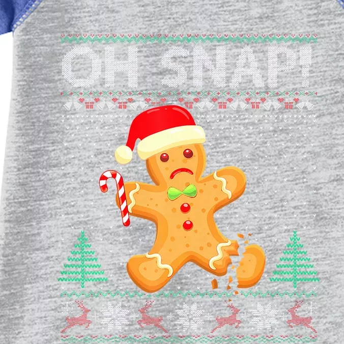 Gingerbread Man Cookie Ugly Sweater Oh Snap Christmas Infant Baby Jersey Bodysuit