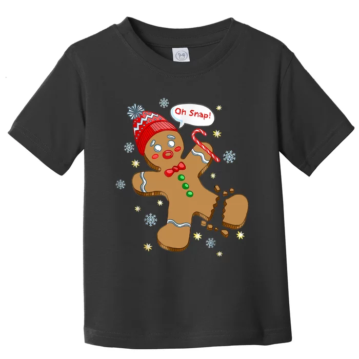 Gingerbread Man Cookie XMas Oh Snap Funny Cute Christmas Toddler T-Shirt